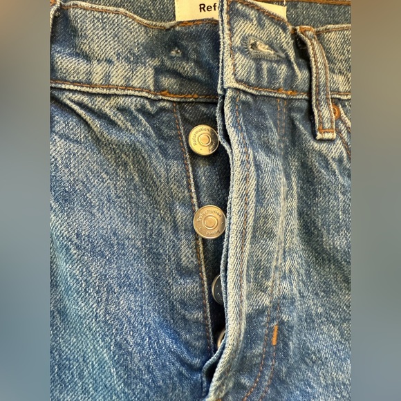 Reformation Women’s Cynthia High-Rise Lady Embroidered Straight Jeans (Flaw) - Picture 7 of 10